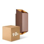 Confezione Multipack 10x Nordlux Nico Luce Da Parete Aluminium Arrugginito Up & Down | Adatto per 2x GU10