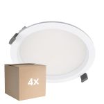 Confezione Multipack 4x Ledvance Downlight LED Comfort Opale Aluminium Bianca 30W 3600lm 100D - 930 Luce Calda -  | Ritaglio 200mm - IP44 - Miglior Resa Cromatica