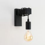 Eglo Luce Da Parete Townshend Legna Nero | Adatto per E27