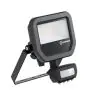 Ledvance Proiettore LED Aluminium Nero 8W 1100lm 100D - 830 Luce Calda -  | IP65 - Sensore Di Movimento E Luce - Simmetrico